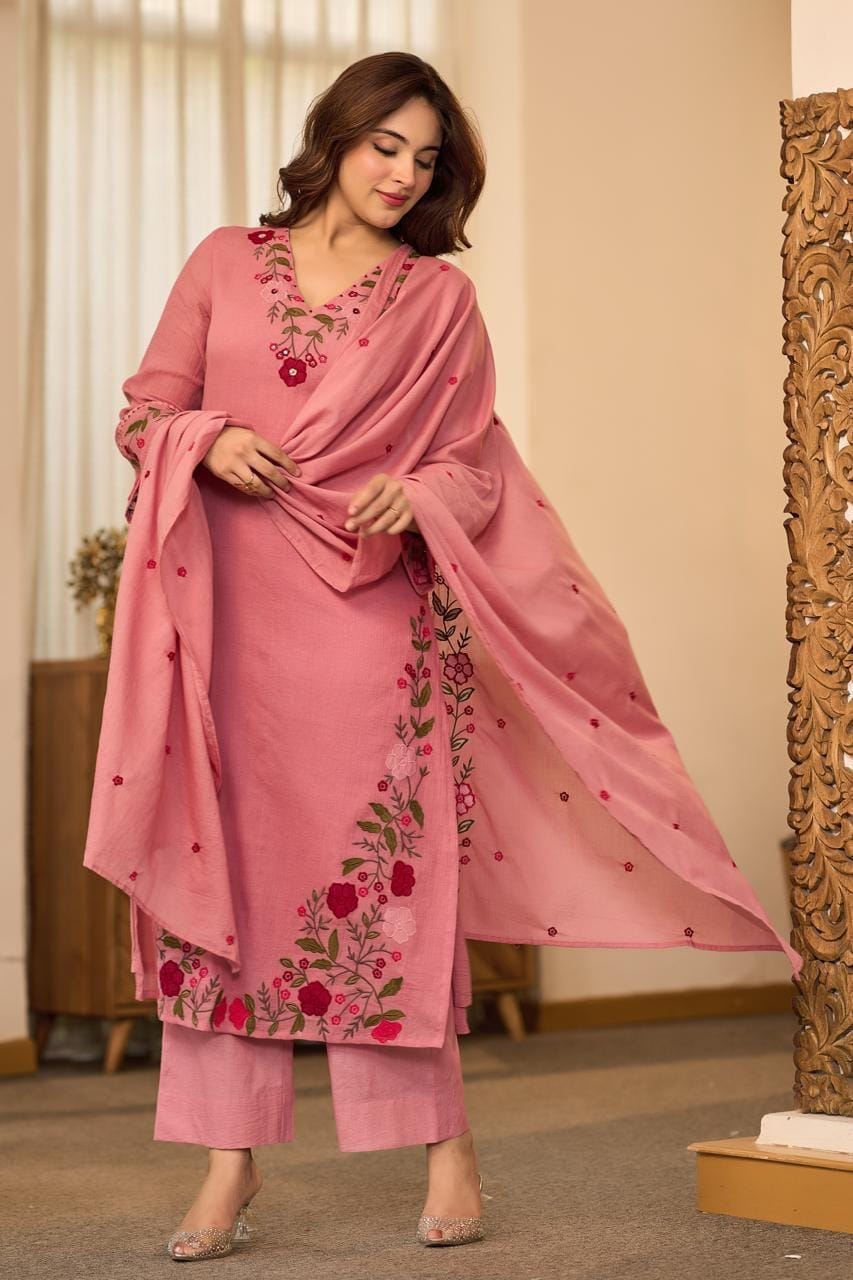 Premium Cotton Kurti Pant Dupatta Set