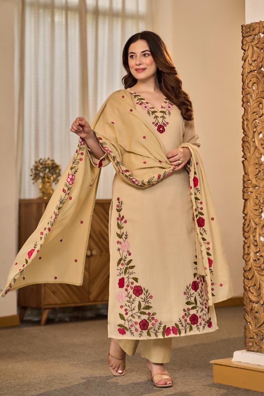 Premium Cotton Kurti Pant Dupatta Set