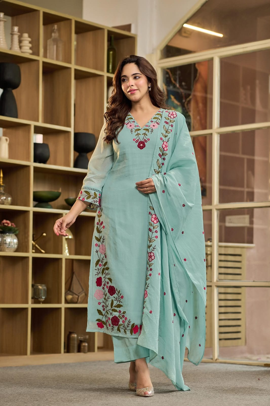 Premium Cotton Kurti Pant Dupatta Set
