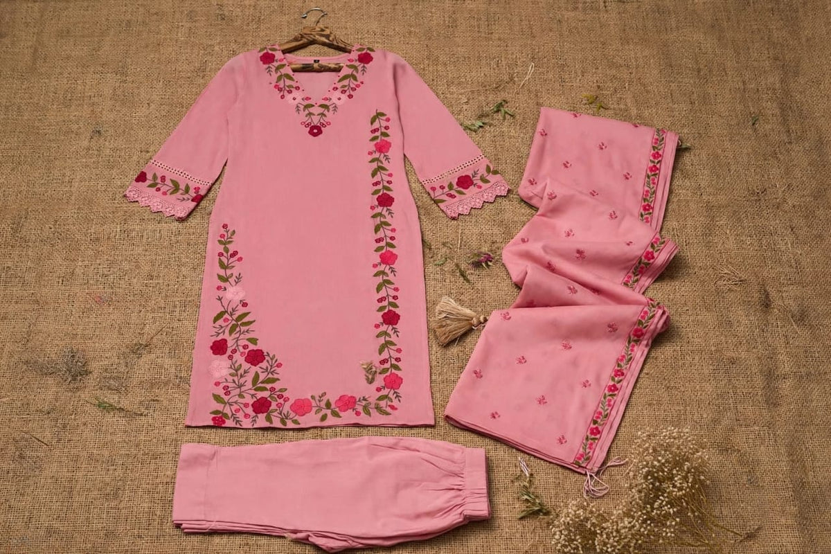 Premium Cotton Kurti Pant Dupatta Set