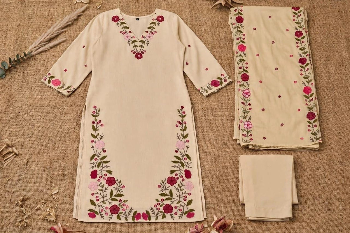 Premium Cotton Kurti Pant Dupatta Set