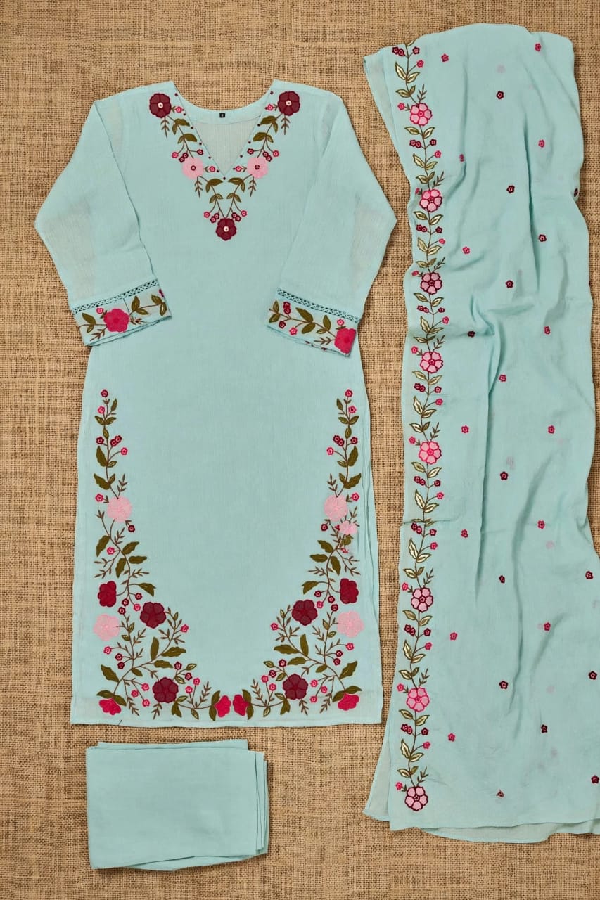 Premium Cotton Kurti Pant Dupatta Set