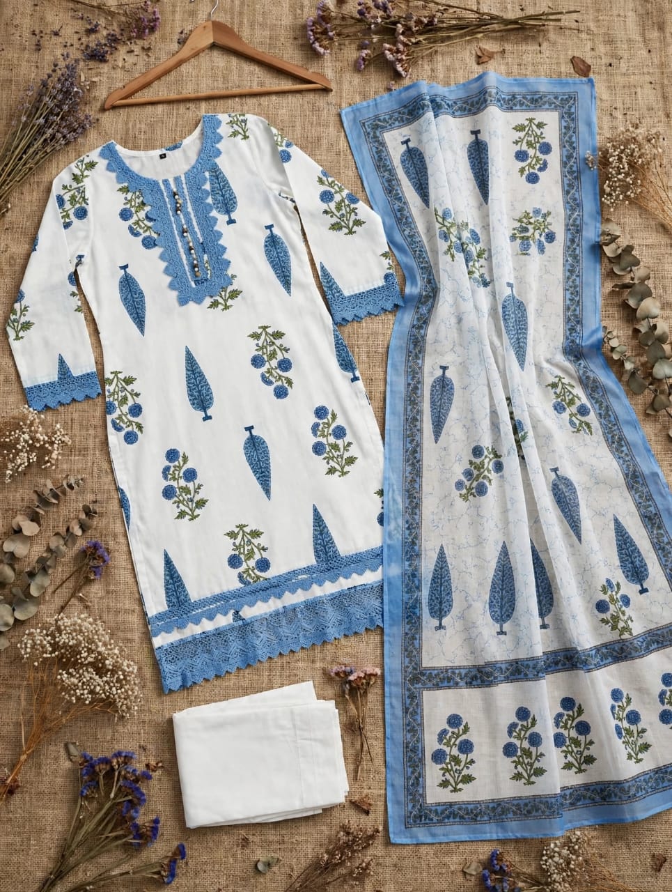 designer Cotton Kurta with Pant Set