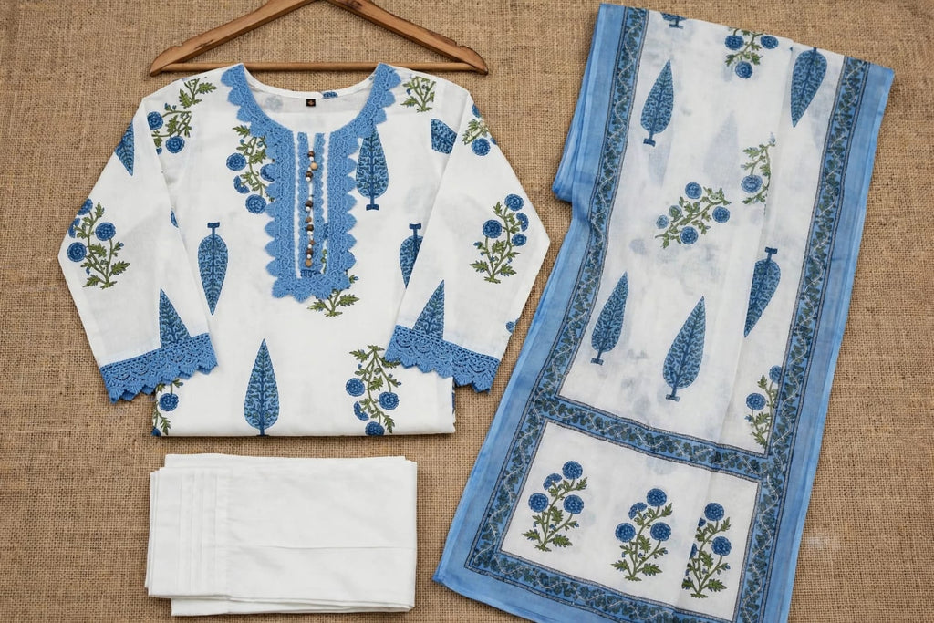 designer Cotton Kurta with Pant Set
