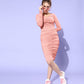 Gorgeous Peach Solid Co-ord Dress