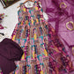 Purple Digital Printed Anarkali Gown With Organza Dupatta