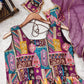 Purple Digital Printed Anarkali Gown With Organza Dupatta