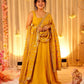 Yellow Embroidered Maxi Dress With Dupatta