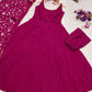 Wine Color Partywear Sequins Embroidered Gown