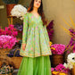 Green Embroidered Readymade Flared Style Sharara Suit - shree fashion