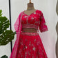 Rani Pink Color Sequence Embroidery Work Designer Lehenga Choli For Wedding Function