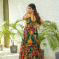 Women Multi color Printed Heavy Rayon Gown Dress