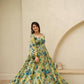 Digital Printed Anarkali Fully Flared Heavy Air Tex Chinon Gown For Casual Occasion