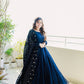 Moss Blue Anarkali Set