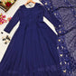 Moss Blue Anarkali Set