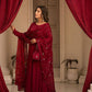 Maroon Color Readymade Anarkali Suit Set