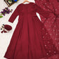 Maroon Color Readymade Anarkali Suit Set