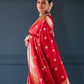 Most Trendy Wedding Special Red Banarasi Soft Silk Saree