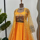 Wedding Wear Haldi Special Orange Color Lehenga Choli With Koti