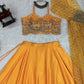 Wedding Wear Haldi Special Orange Color Lehenga Choli With Koti