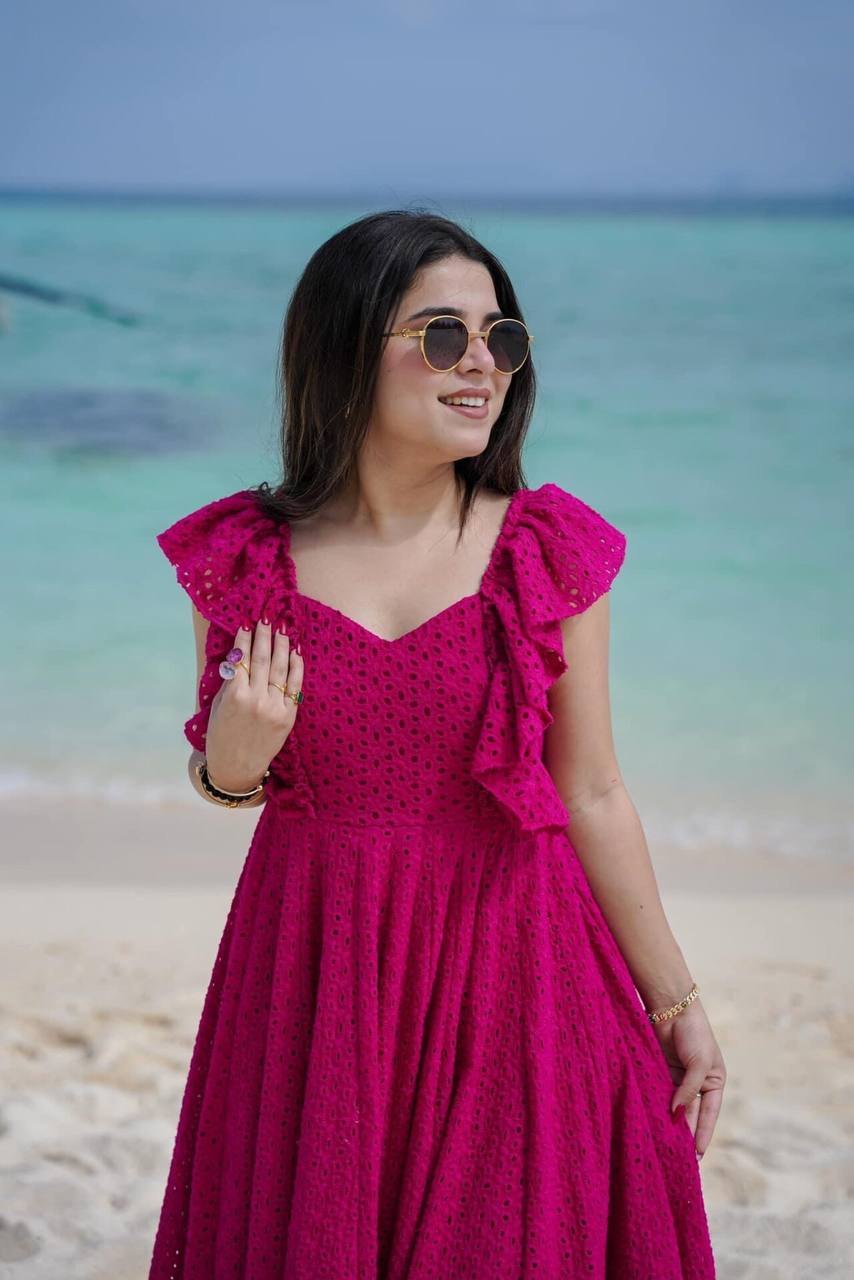 Pink Blossom Cotton Dress - Shree