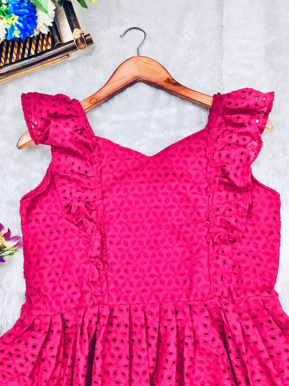 Pink Blossom Cotton Dress - Shree