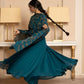 Deep Blue Flared Lined Anarkali Suit Set