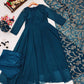 Deep Blue Flared Lined Anarkali Suit Set