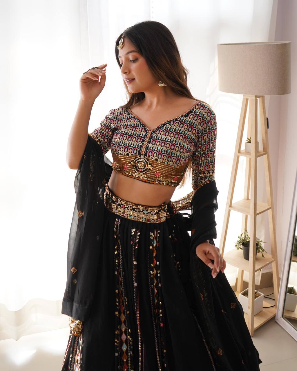 Stunning Black Evening Reception Party Special Lehenga Choli