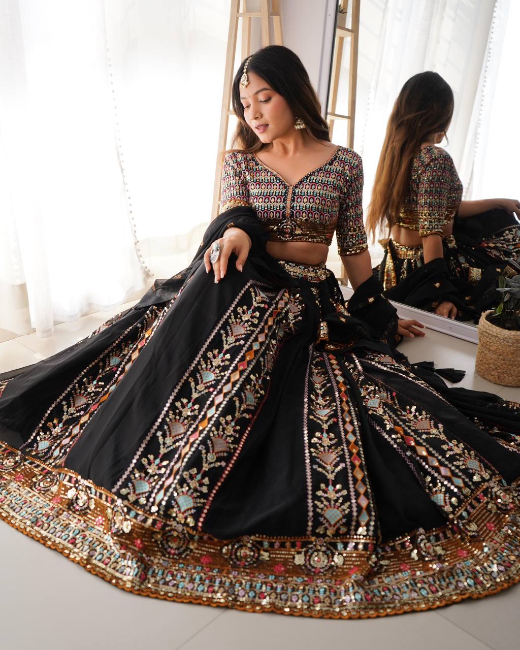 Stunning Black Evening Reception Party Special Lehenga Choli