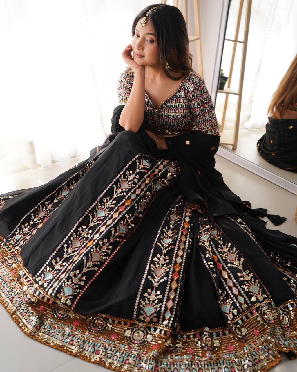 Stunning Black Evening Reception Party Special Lehenga Choli