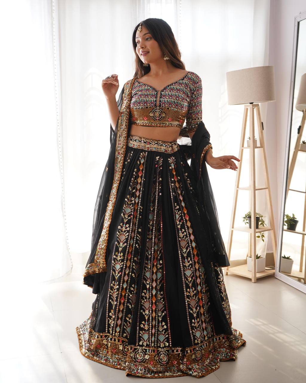 Stunning Black Evening Reception Party Special Lehenga Choli