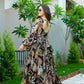 Buy Black Digital Printed Fully Flared Gown