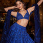 Actress Alaya F Blue Crop Top  Lehenga Choli