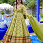 Green Printed Anarkali Gown With Dupatta