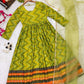 Green Printed Anarkali Gown With Dupatta