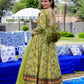 Green Printed Anarkali Gown With Dupatta