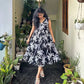 Beautiful Pure Cotton Printed Flower Middi Gown