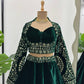 Emerald Premium Viscous Velvet Lehenga Set - shree fashion