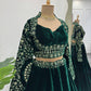 Emerald Premium Viscous Velvet Lehenga Set - shree fashion