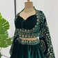 Emerald Premium Viscous Velvet Lehenga Set - shree fashion