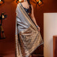 Dissemble Grey Soft Silk Saree With Adoring Blouse Piece