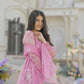 Parvati Pink Organza Palazzo Suit Set