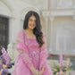 Parvati Pink Organza Palazzo Suit Set