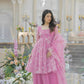 Parvati Pink Organza Palazzo Suit Set