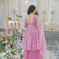 Parvati Pink Organza Palazzo Suit Set