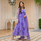 Lavender Floral Anarkali Suit With Embellished Dupatta