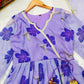 Lavender Floral Anarkali Suit With Embellished Dupatta