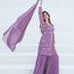 Lilac Thread Work Georgette Kurta Set