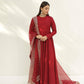 Luxurious Red Georgette Anarkali Dress For Special Occasions - Shree Fashion